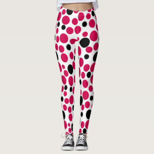 red black peas retro on white background leggings