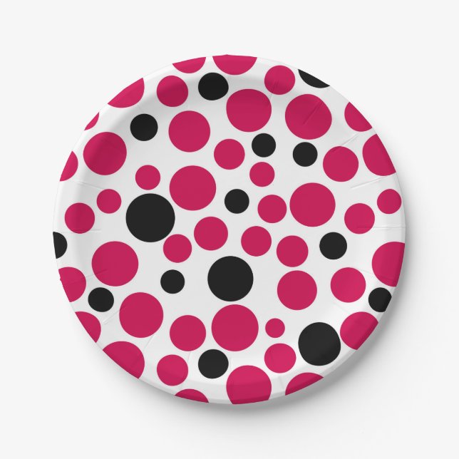 red black peas retro on white background paper plates (Front)
