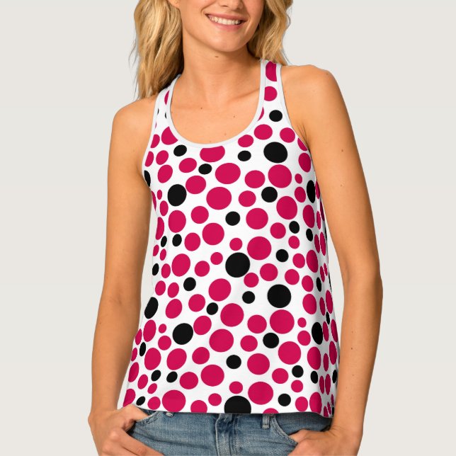 red black peas retro on white background tank top (Front)