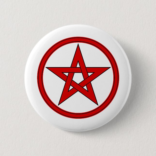 Red & Black Pentacle Button (Front)