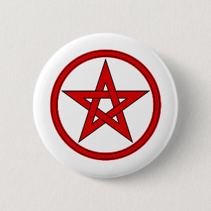 Red & Black Pentacle Button