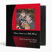 Red/Black Personalized Photo Album Binder (Front/Inside)
