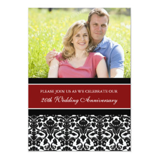 Red Black Photo 20th Anniversary Party Invitation