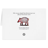 Red & Black Pig - Primitive / Folk Art Design Cards (Back Horizontal)