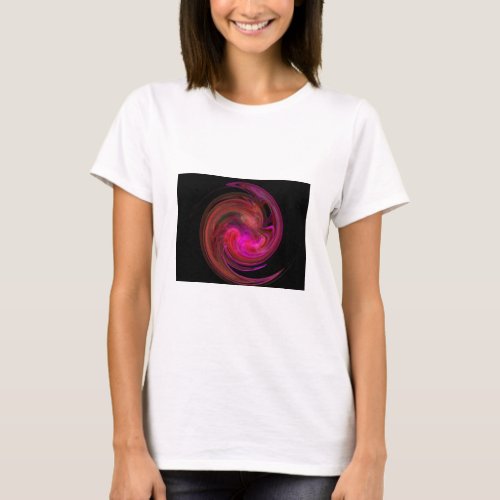 RED BLACK  PINK LIGHT VORTEXFractal Art T_Shirt