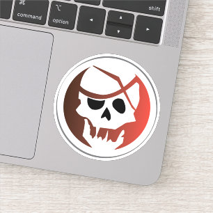 Red Black Pirate Skull Sticker