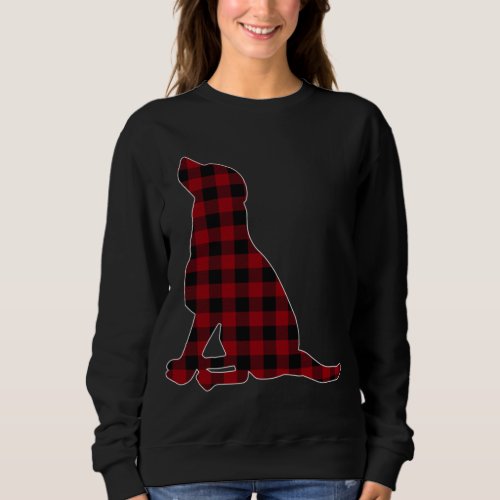 Red Black Plaid Black Lab Lover Matching Family Pa Sweatshirt