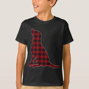 Red Black Plaid Black Lab Lover Matching Family Pa T-Shirt