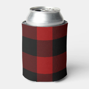 Red & Black Plaid Can Cooler