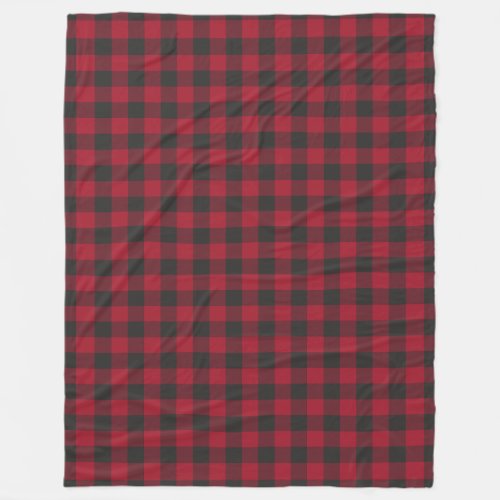Red Black Plaid Check Pattern Fleece Blanket