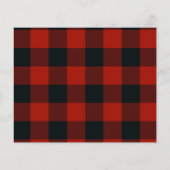 Red & Black Plaid Checks Photo Save the Date (Back)