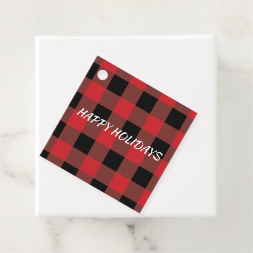 Red  Black Plaid Favor Tags