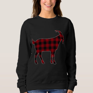 Red Black Plaid Goat Lover Farmer Matching Family  Sweatshirt