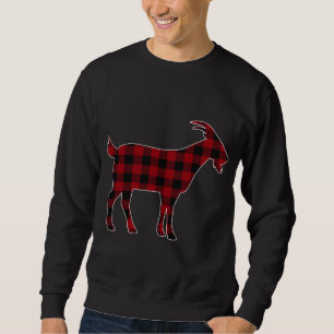 Red Black Plaid Goat Lover Farmer Matching Family  Sweatshirt