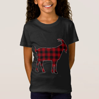 Red Black Plaid Goat Lover Farmer Matching Family  T-Shirt