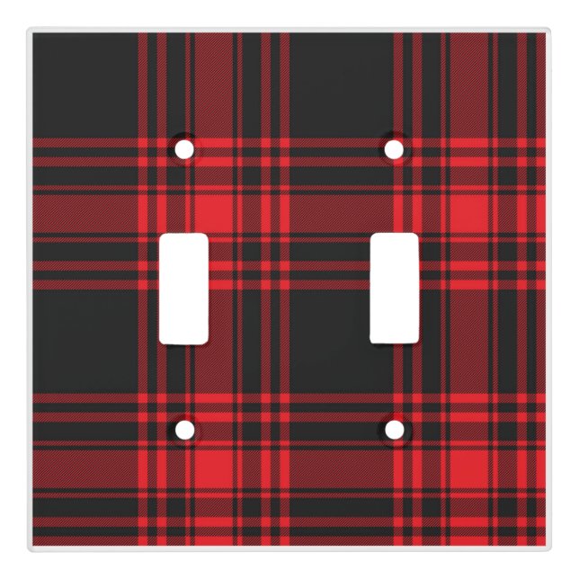 Red & Black Plaid Light Switch Cover (Front)