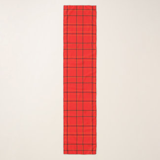 Red & Black Plaid Longer Chiffon Scarf