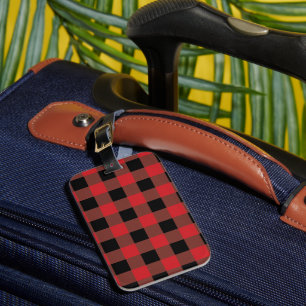 Red & Black Plaid Luggage Tag 