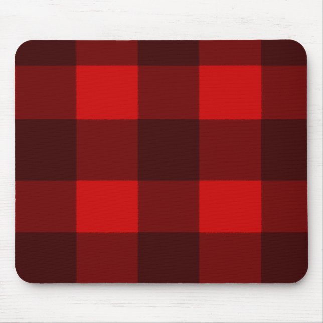Red & Black Plaid Mousepad (Front)