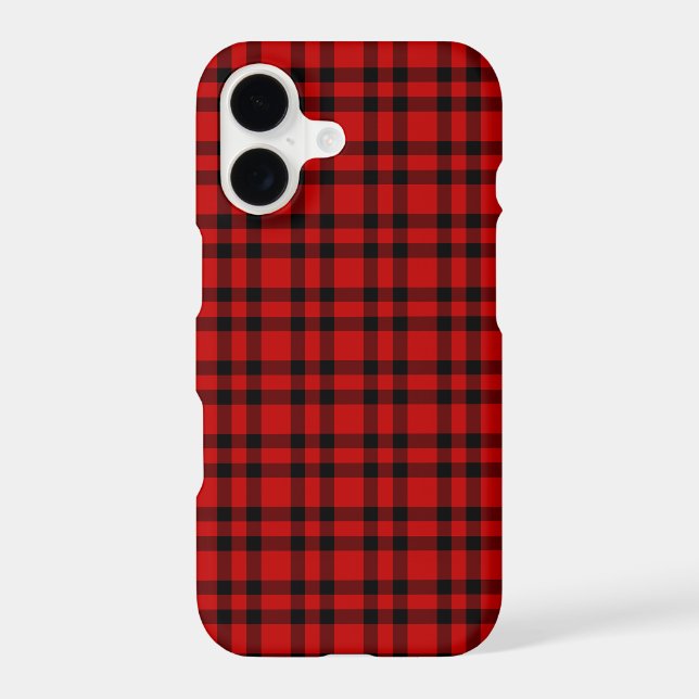 Red Black Plaid Pattern Case-Mate iPhone Case (Back)
