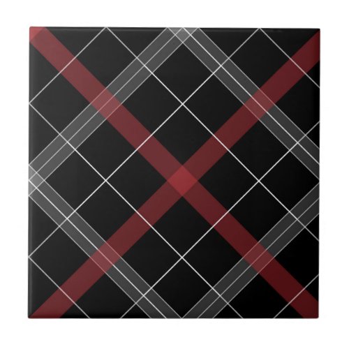 red black plaid pattern ceramic tile