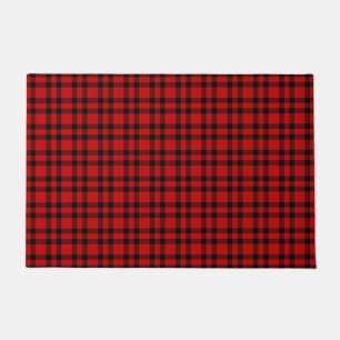 Red Black Plaid Pattern Doormat