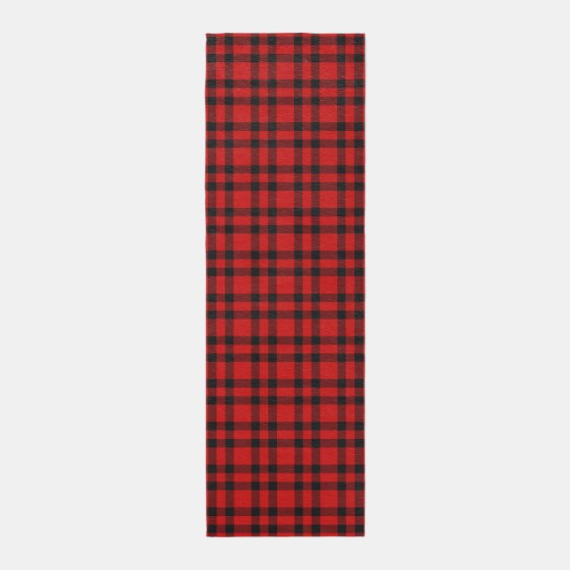 Red Black Plaid Pattern Outdoor Rug (Front (Vertical))