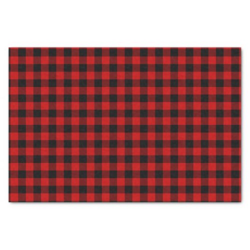 Red Black Plaid Pattern Tissue Paper