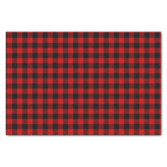 Red Black Plaid Pattern Tissue Paper | Zazzle.com