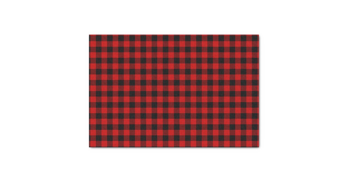 Red Black Plaid Pattern Tissue Paper | Zazzle