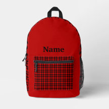 Red Black Plaid Personalize Pattern
