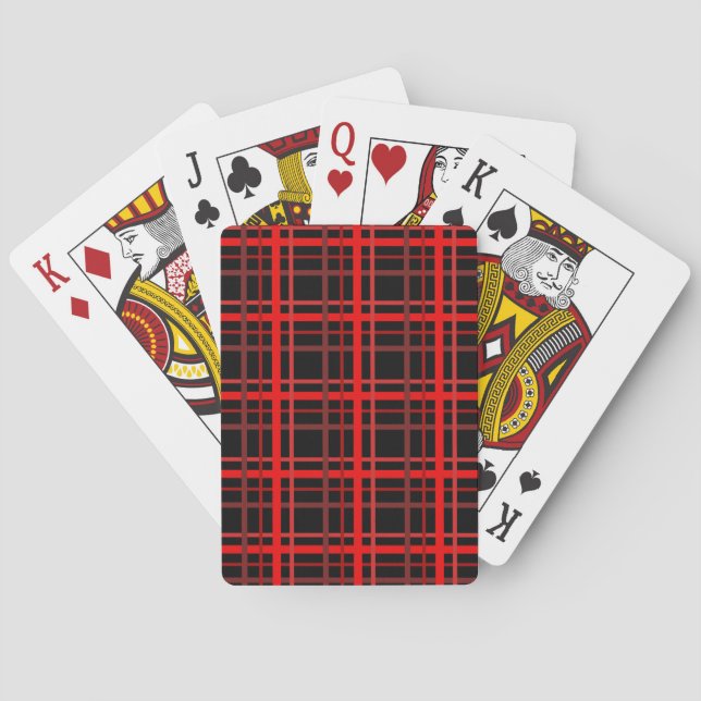 Red & Black Plaid Poker Cards (Back)