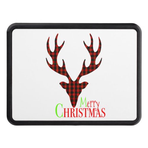 Red Black Plaid Reindeer Christmas Hitch Cover