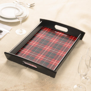 Red Black Plaid Serving Tray