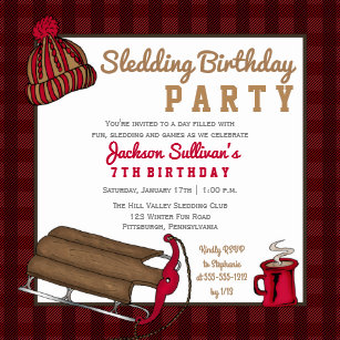 Sledding Invitations Zazzle