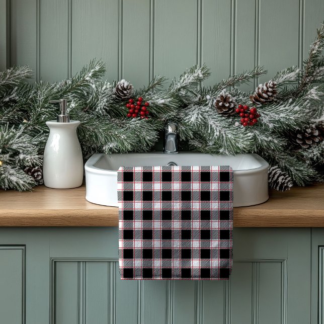 Red Black Plaid Towels Welcome Gift for New Home (Red Black Plaid Towels Welcome Gift for New Home)