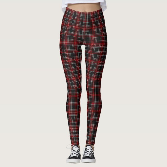 Red/Black Plaid Women's Leggings (Front)