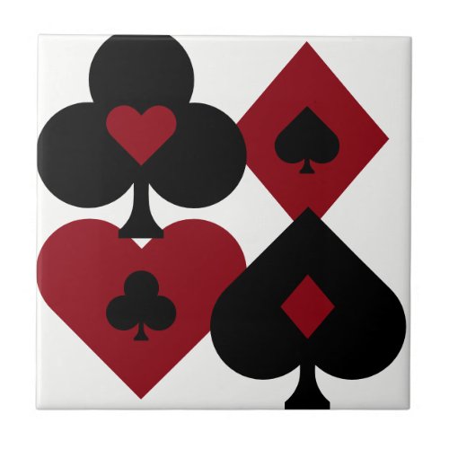 Red  Black Poker Card Deck Suits Tile
