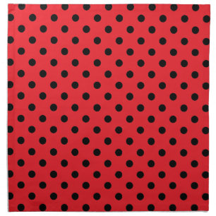 Red Black Polka Dot Spot Pattern Cloth Napkin