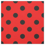 Red Black Polka Dots Textile Fabric