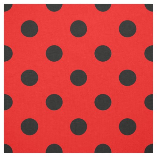 Red Black Polka Dots Textile Fabric
