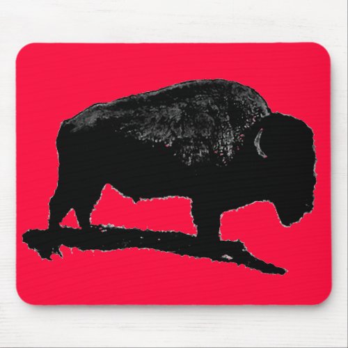 Red Black Pop Art Buffalo Mousepad