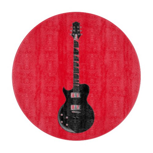Red Black Pop Art Electric Guitar Cutting Board