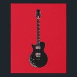 Red Black Pop Art Electric Guitar Faux Canvas Print<br><div class="desc">Musical Instruments Graphic Designs Illustrations</div>