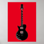 Red Black Pop Art Electric Guitar Poster<br><div class="desc">Musical Instruments Graphic Designs Illustrations</div>