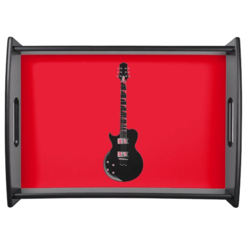 Red Black Pop Art Electric Guitar Serving Tray