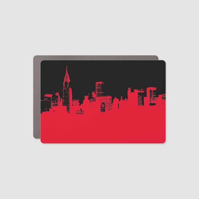 Red Black Pop Art New York City Car Magnet (Front)