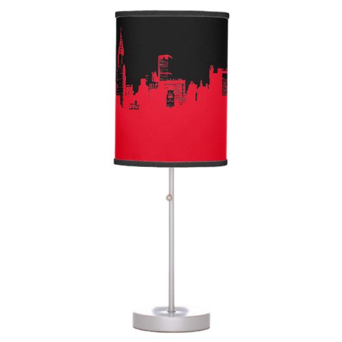 Red Black Pop Art New York City Table Lamp
