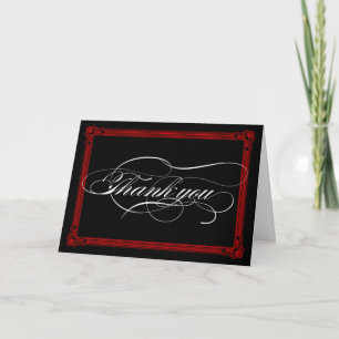 Red & Black Poster Style Thank You Card