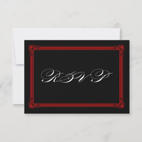 Red &amp; Black Poster Style Wedding RSVP Cards